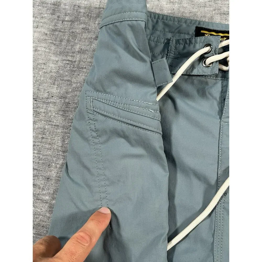 Seager Boardshorts Mens 33x8 Green Swim Trunks Cargo Pockets Bathing Suit